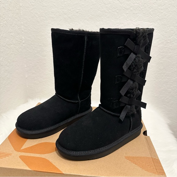 Koolaburra by UGG Victoria Girl's Tall Winter Boots for Kids Color Black Sz US13 - Picture 4 of 14